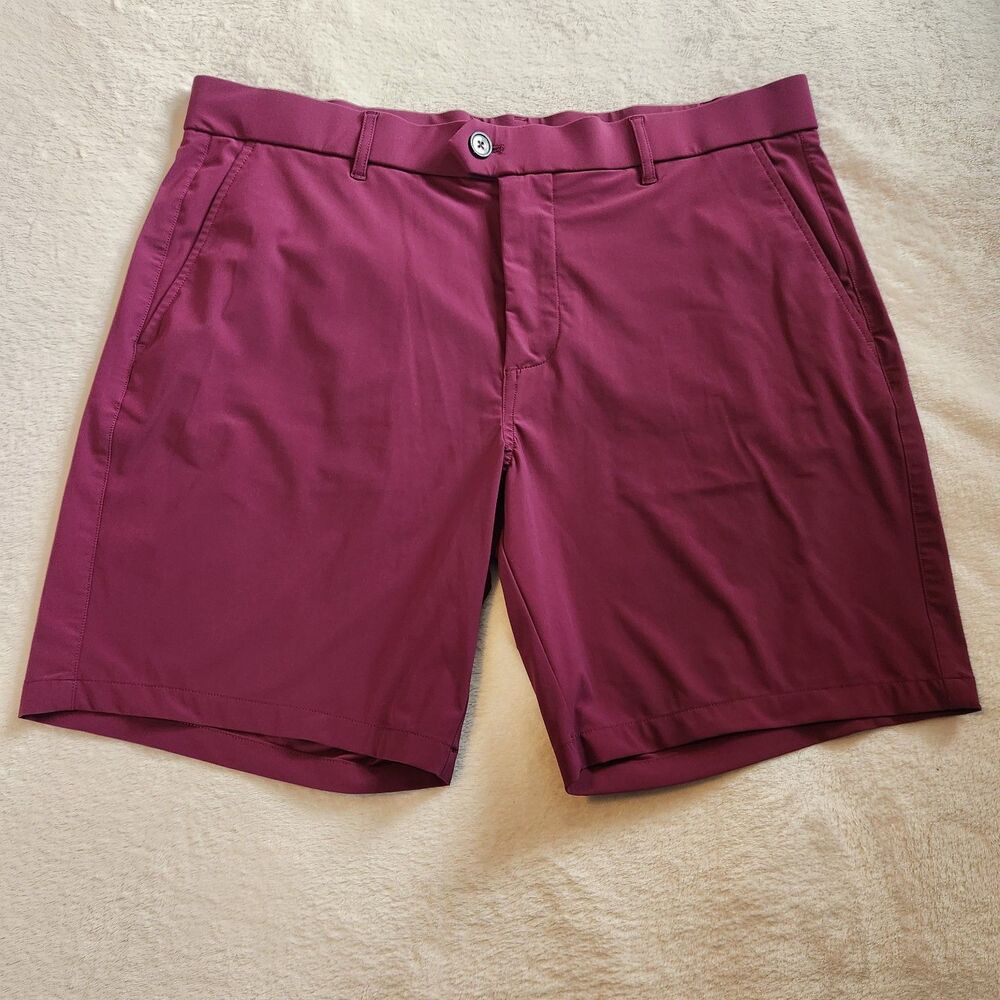 Greyson Montauk Performance Golf Shorts Maroon Plum Size 36 EUC
